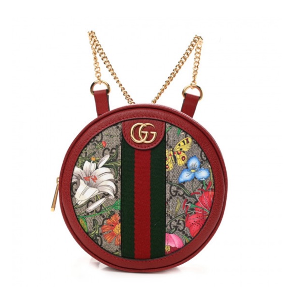 Gucci Handbags - Brand new! Gucci Supreme Red round Backpack
